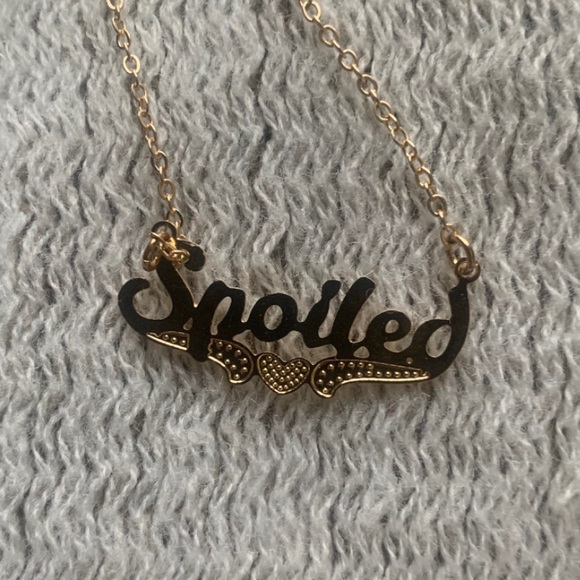 “Spoiled” Chain Y2K Nameplate Necklace - Picture 3 of 9